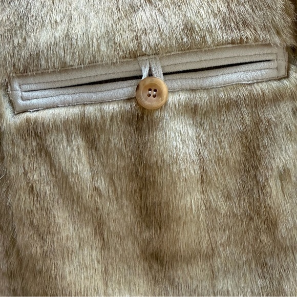 1990 Vintage Jones New York Camel Faux Fur Coat with Hood Womens Size XL - Picture 3 of 11